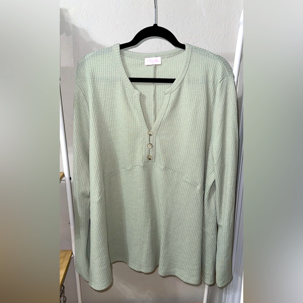 NWOT Pink Lily Waffle Knit Top